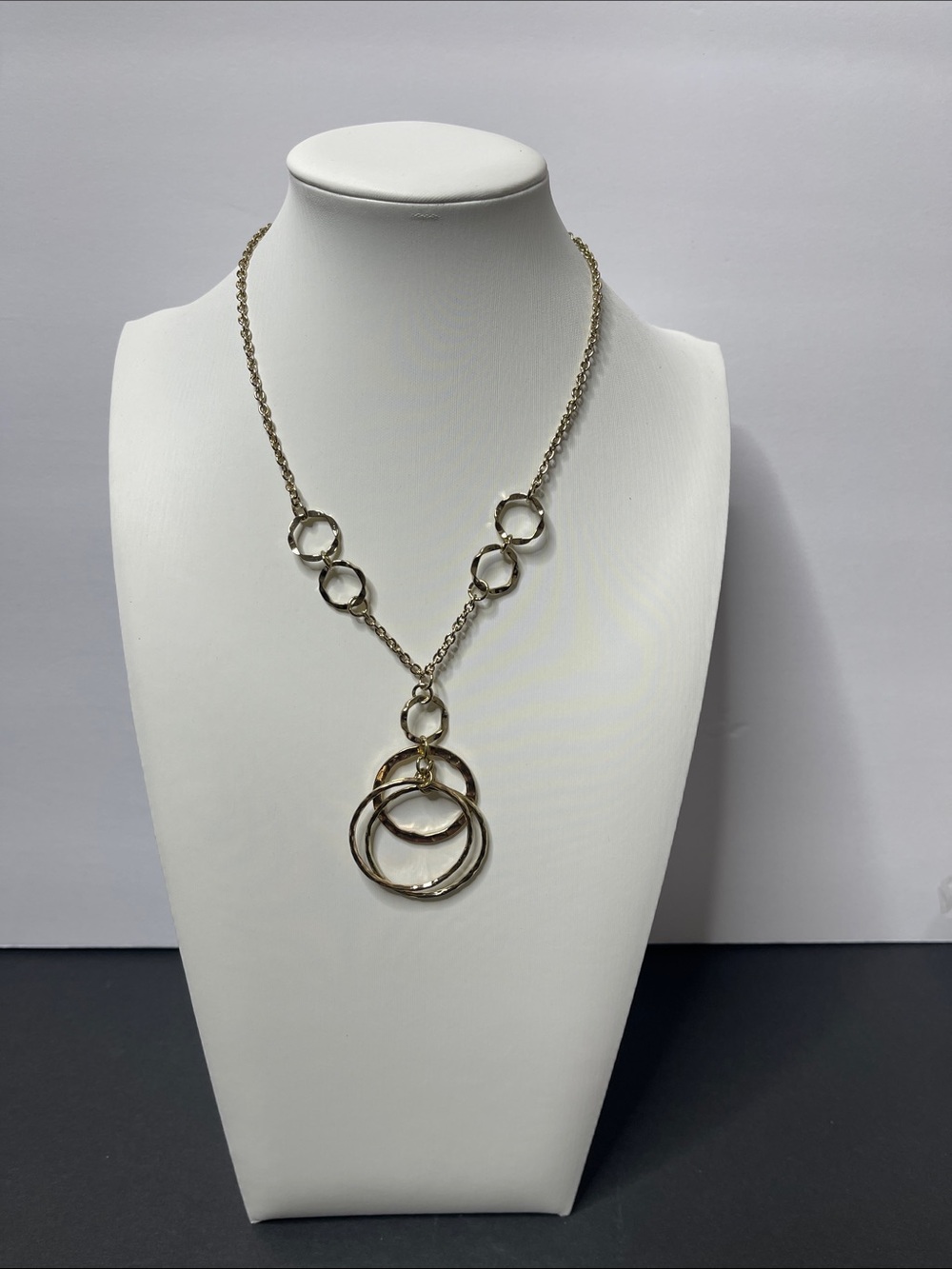JCPenney Gold-Tone Linked Circle Necklace with Triple Hoop Pendant